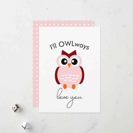 OWLways Love You Punny Valentine's Day Card シーズンカード (正面/裏面インサイチュ)