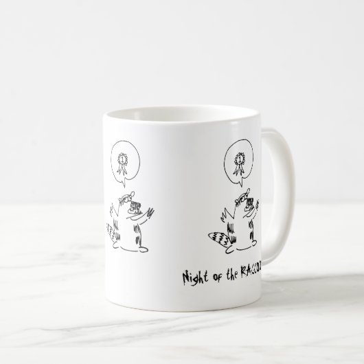 Owlyの#1のアライグマのマグ コーヒーマグカップ (正面右)