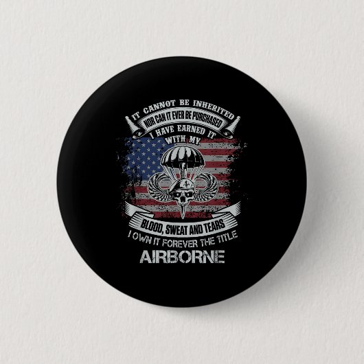 Own Forever The Title Airborne Us Army退役軍人Fla 缶バッジ (正面)
