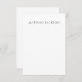 Own Name Calligraphy Chic Plain Simple Black White エンクロージャーカード (正面/裏面)