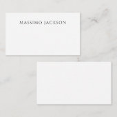 Own Name Calligraphy Chic Plain Simple Black White エンクロージャーカード (正面/裏面)