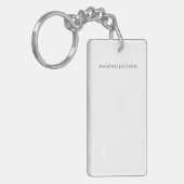 Own Name Calligraphy Chic Plain Simple Black White キーホルダー (正面左)