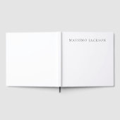 Own Name Calligraphy Chic Plain Simple Black White ゲストブック (全面)