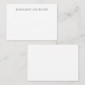 Own Name Calligraphy Chic Plain Simple Black White ノートカード (正面/裏面)