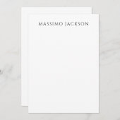 Own Name Calligraphy Chic Plain Simple Black White ノートカード (正面/裏面)