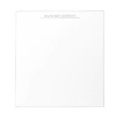 Own Name Calligraphy Chic Plain Simple Black White ノートパッド (正面)