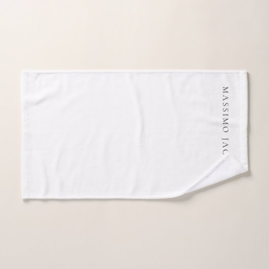 Own Name Calligraphy Chic Plain Simple Black White ハンドタオル (ハンドタオル)