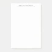 Own Name Calligraphy Chic Plain Simple Black White ポストイット (正面)