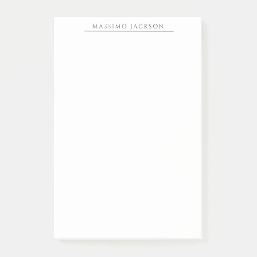 Own Name Calligraphy Chic Plain Simple Black White ポストイット (正面)