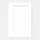 Own Name Calligraphy Chic Plain Simple Black White ポストイット (正面)