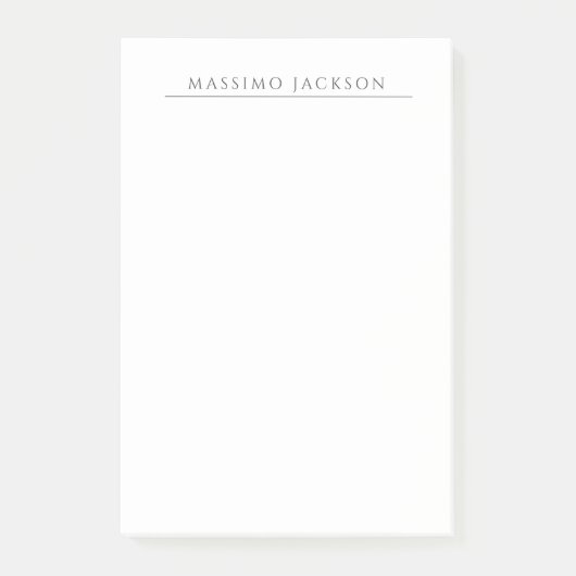 Own Name Calligraphy Chic Plain Simple Black White ポストイット (正面)