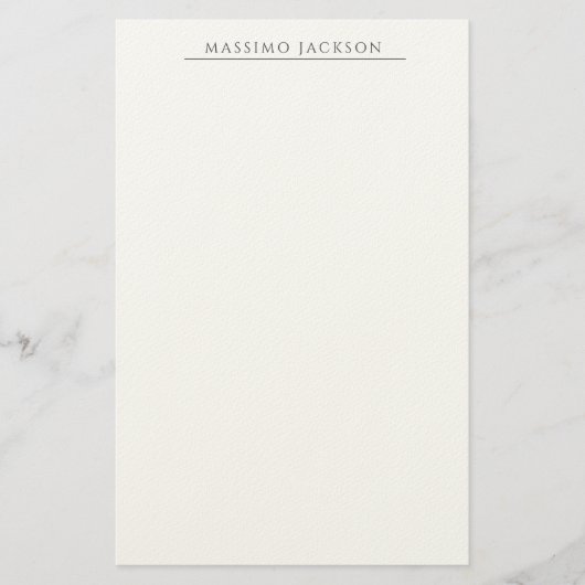 Own Name Calligraphy Chic Plain Simple Black White 便箋 (正面)