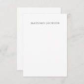 Own Name Calligraphy Chic Plain Simple Black White 出欠カード (正面/裏面)