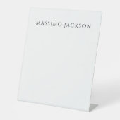 Own Name Calligraphy Chic Plain Simple Black White 台座サイン (正面)