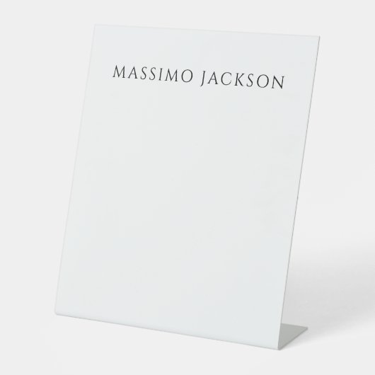 Own Name Calligraphy Chic Plain Simple Black White 台座サイン (正面)