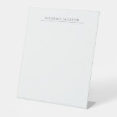 Own Name Calligraphy Chic Plain Simple Black White 台座サイン (正面)