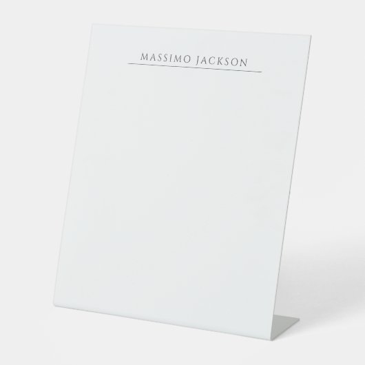 Own Name Calligraphy Chic Plain Simple Black White 台座サイン (正面)