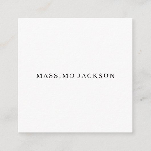 Own Name Decorative Chic Plain Simple Black White エンクロージャーカード (正面)