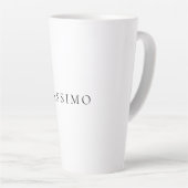 Own Name Decorative Chic Plain Simple Black White カフェラテマグ (右アングル)