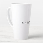 Own Name Decorative Chic Plain Simple Black White カフェラテマグ (左アングル)