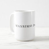Own Name Decorative Chic Plain Simple Black White コーヒーマグカップ (正面左)