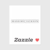 Own Name Decorative Chic Plain Simple Black White シール (シート)