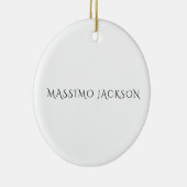 Own Name Decorative Chic Plain Simple Black White セラミックオーナメント (右)