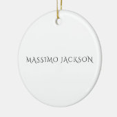 Own Name Decorative Chic Plain Simple Black White セラミックオーナメント (左)