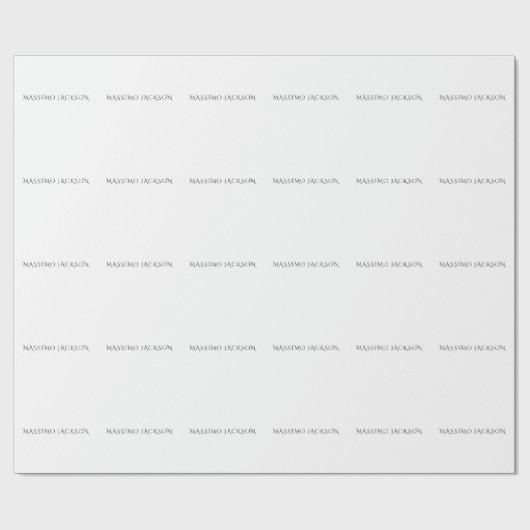 Own Name Decorative Chic Plain Simple Black White ラッピングペーパー (フラット)