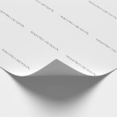 Own Name Decorative Chic Plain Simple Black White ラッピングペーパー (角)