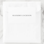 Own Name Decorative Chic Plain Simple Black White 長方形シール (バッグ)