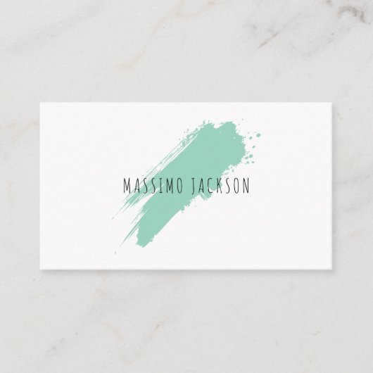 Own Name Decorative Chic Plain Simple Blue White エンクロージャーカード (正面)