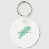 Own Name Decorative Chic Plain Simple Blue White キーホルダー (正面)