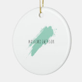 Own Name Decorative Chic Plain Simple Blue White セラミックオーナメント (左)