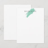 Own Name Decorative Chic Plain Simple Blue White ノートカード (正面/裏面)