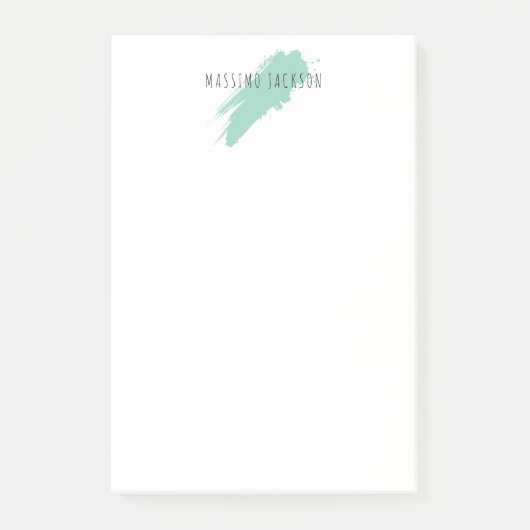 Own Name Decorative Chic Plain Simple Blue White ポストイット (正面)