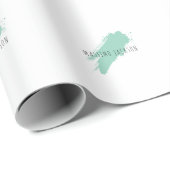 Own Name Decorative Chic Plain Simple Blue White ラッピングペーパー (ロールコーナー)