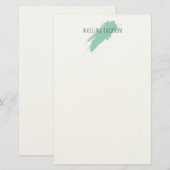 Own Name Decorative Chic Plain Simple Blue White 便箋 (正面/裏面)