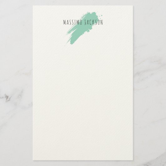 Own Name Decorative Chic Plain Simple Blue White 便箋 (正面)