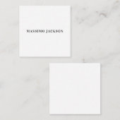 Own Name Decorative Minimalist Plain Black White エンクロージャーカード (正面/裏面)