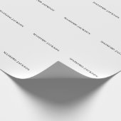 Own Name Decorative Minimalist Plain Black White ラッピングペーパー (角)
