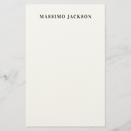 Own Name Decorative Minimalist Plain Black White 便箋 (正面)