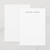 Own Name Minimalist Modern Plain Black White エンクロージャーカード (正面/裏面)