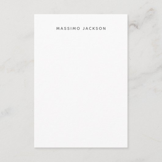 Own Name Minimalist Modern Plain Black White エンクロージャーカード (正面)