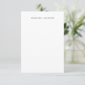 Own Name Minimalist Modern Plain Black White エンクロージャーカード (スタンド正面)