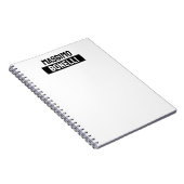 Own Name Minimalist Modern Plain Black White ノートブック (右側)