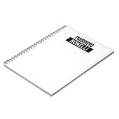 Own Name Minimalist Modern Plain Black White ノートブック (左側)