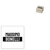 Own Name Minimalist Modern Plain Black White ラバースタンプ (押印)