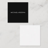 Own Name Modern Minimalist Plain Black White エンクロージャーカード (正面/裏面)