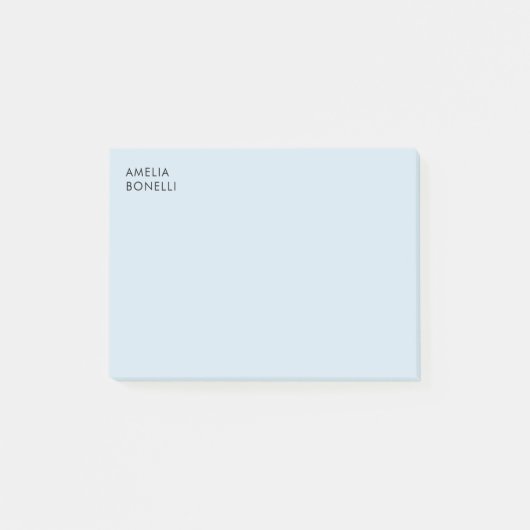 Own Name Modern Minimalist Professional Plain Blue ポストイット (正面)